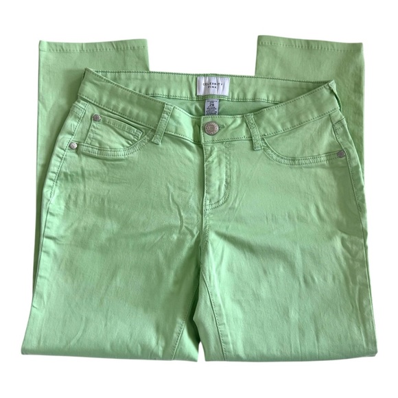 Celebrity Pink Denim - Celebrity Pink Lime Lt Neon Green Lightweight Crop Pants Jeans Size 28 Like New